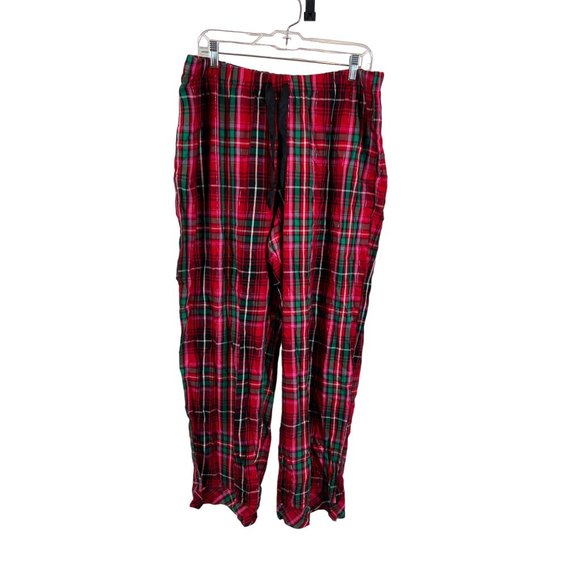 NWT Victoria Secret Plaid Pajama Set Long Sleeve Button Up Cotton Red XL - Picture 2 of 11